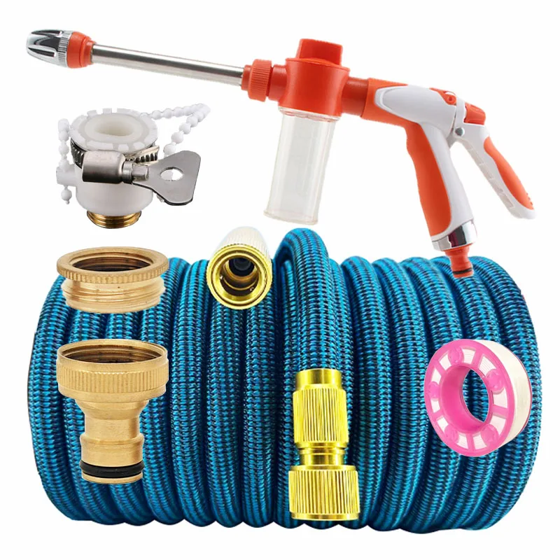 3X Telescopic TPE Water Hose Copper Plated Garden Hose for Car Wash Magic Telescopic Flexible Pipe Home Outdoor Watering
