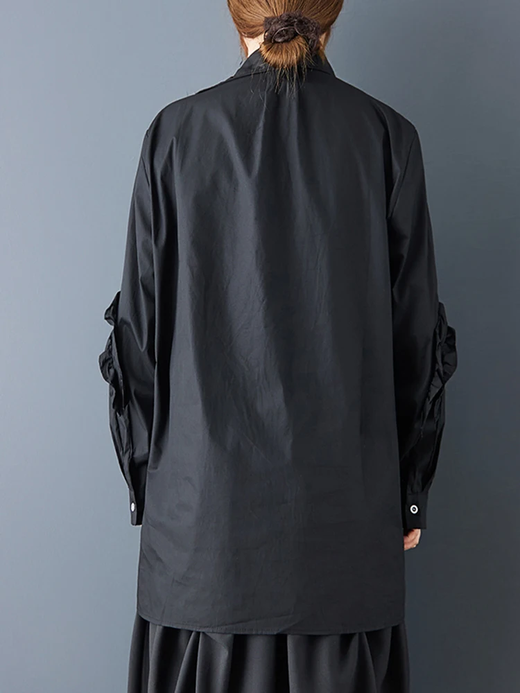 

NYFS 2025, осенняя модная однотонная женская рубашка, свободные топы больших размеров, топы с длинными рукавами