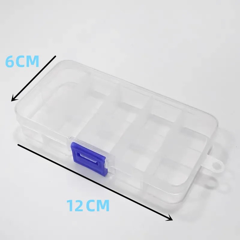 10 Slots Detachable Transparent Plastic Sorting Box Storage Box