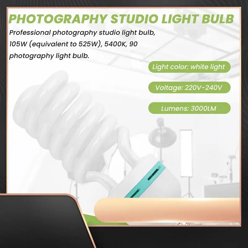 

105W (525W Equiv) 5500K Photography Daylight E27 Fitting CFL Bulb