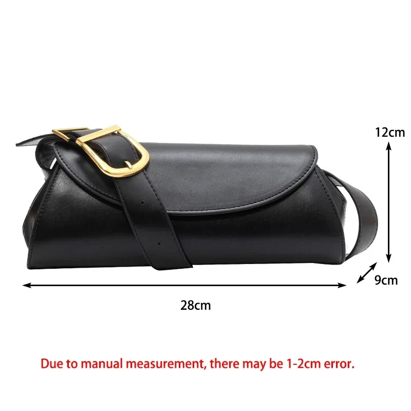 2024 Adjustable Wide Strap Shoulder Bag for Women Underarm Small Retro Bag Leather Handbag Shopper Purse Fashion Crossbody Bag