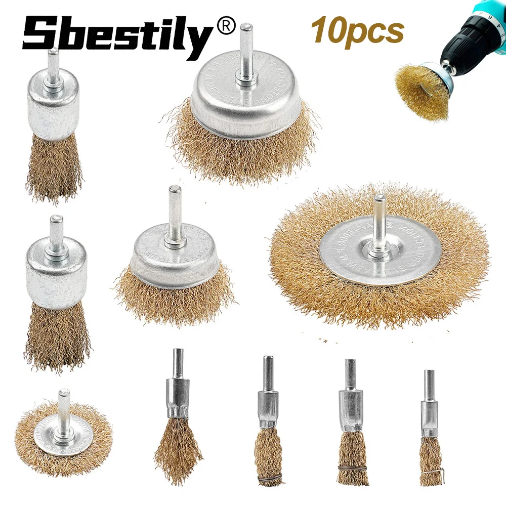 

10Pcs Wire Brush Wheel Cup Brush Coarse Carbon Steel Crimped Wire Wheel forDeburring & Rust Removal of Electric Drill Accessori