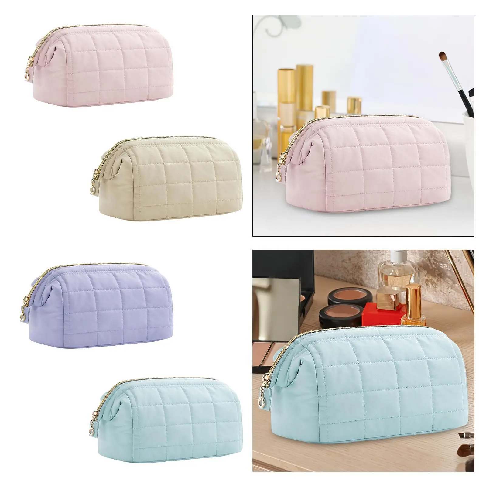 Gewatteerde make-uptas Katoenen make-uptas Ritssluiting Reismake-uptas Lippenstift