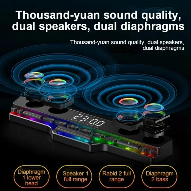 V18 Dazzle Colour Speakers Home Desktop Computer Game Big Sound LED Colour Lights Gaming Keyboard Bluetooth Speakers Durable