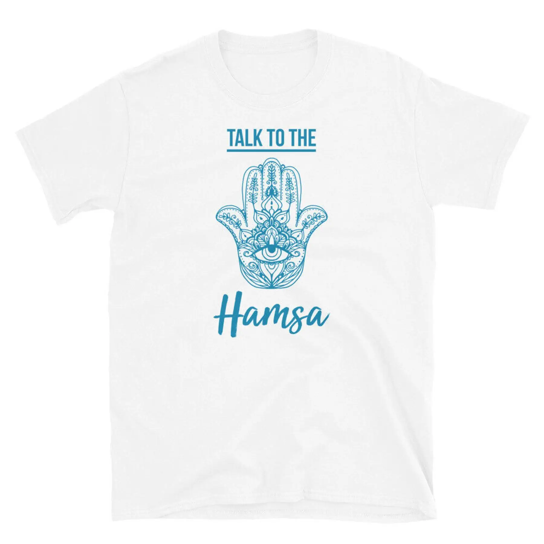 Divertida camiseta unisex de manga corta para yoga, humor, meditación, habla al Hamsa