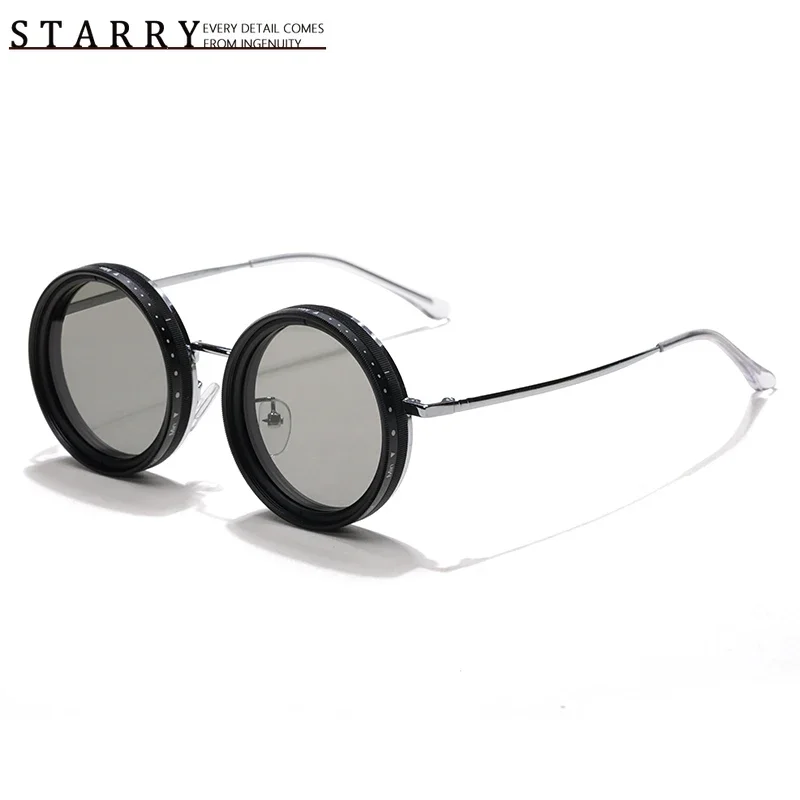 Retro Fashion Pure Titanium Round Men Travel Mounted Outdoor UV400 Fishing Women Driving Polarizable Sunglasses