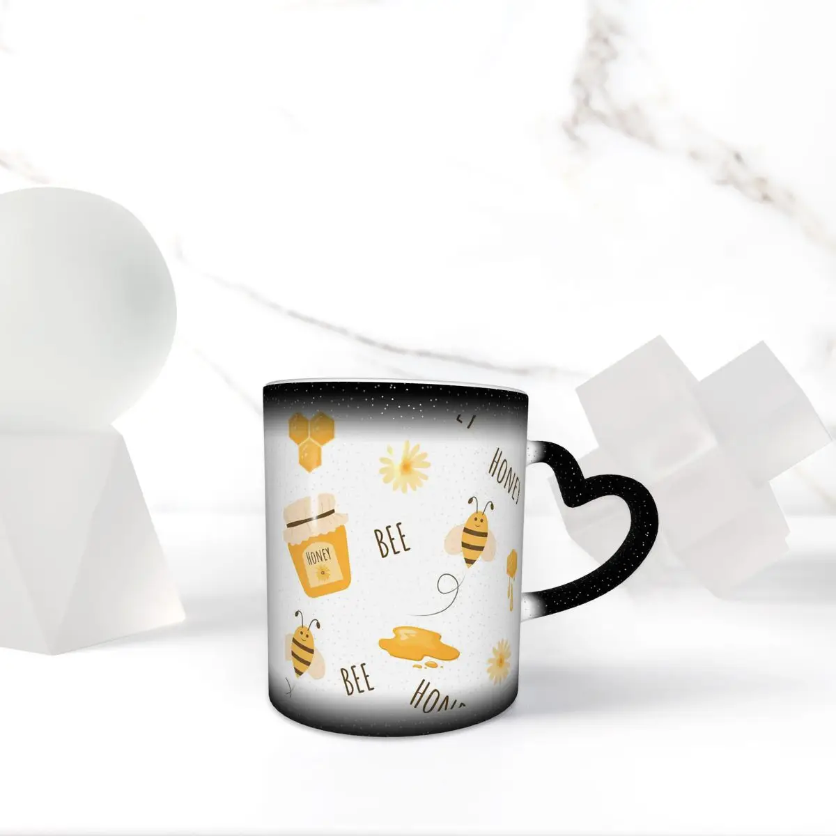 Bee Printe Mug Funny Ceramic Coffee Cups Tea Mugs Milk Cup Drinkware Gifts for Woman Man