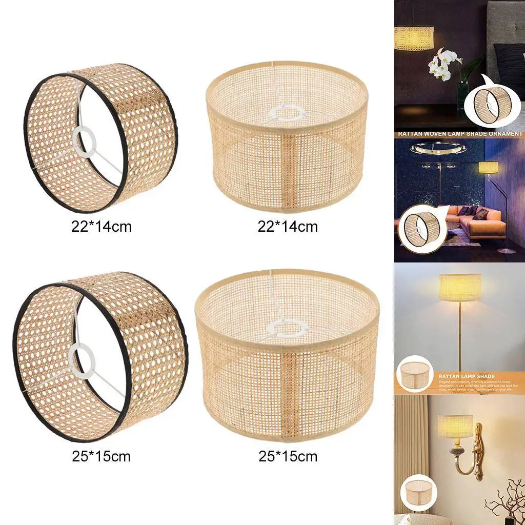 Lamp Cover Modern Style Natural Home Decoration Handwoven Rattan Table Lamp Shade Lamp Decor for Teahouse Home Farmhouse