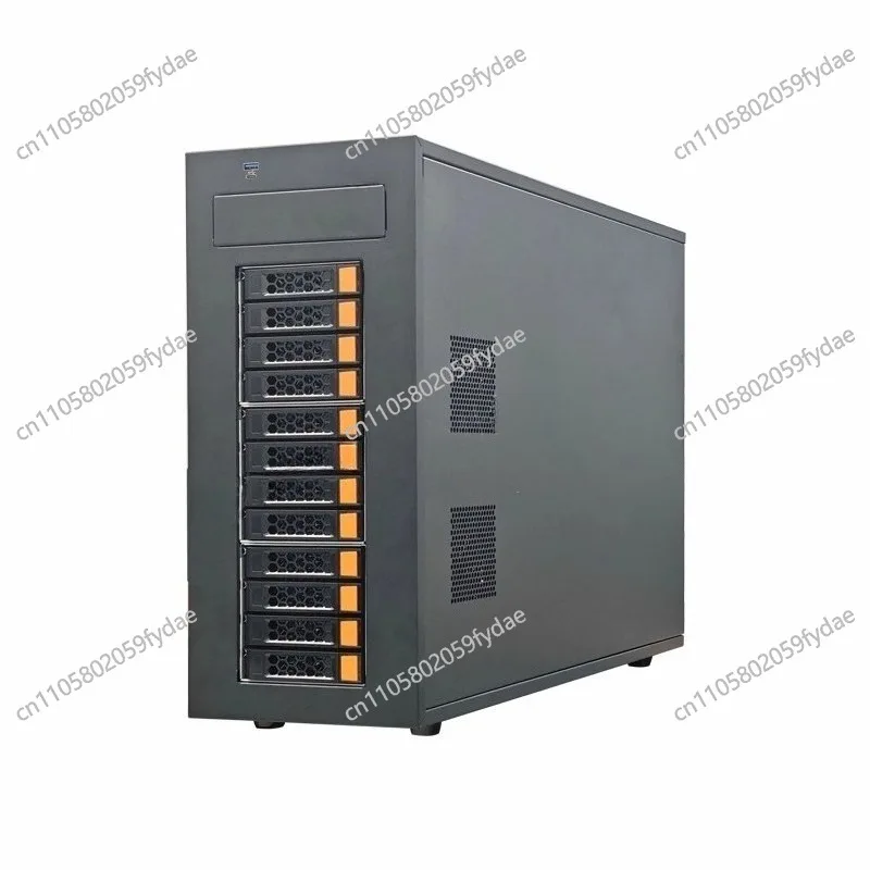12 Bay Hot Swap Server Chassis, Support ATX Motherboard NAS Storage Case for Network Data Industrial PC Control