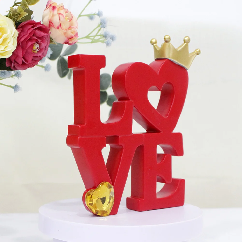 

Love Resin Tabletop Ornament Design Romantic Valentine Wedding Indoor Table Decoration Red Sign Valentine Table Sign