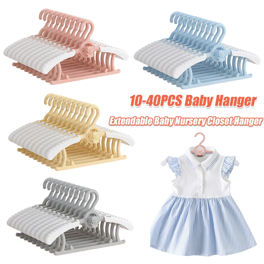 

Extendable Baby Nursery Closet Hanger Space Saving Infant Pants Hanger Coat Hanger for Girl Toddler