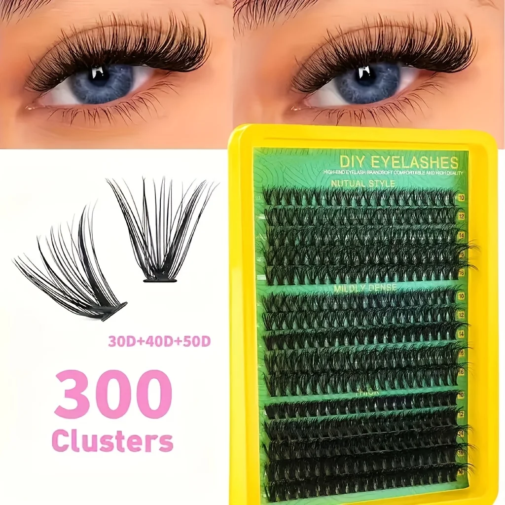 300 Stück D-Curls künstliche Wimpern, natürlich pralle Wimpern, perfekt für Katzenaugen, Babyaugen, natürliche Stile, verbessern Sie Ihren Look