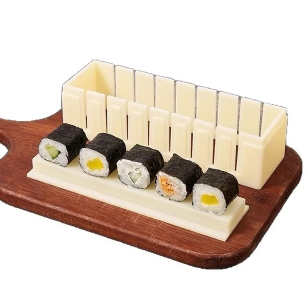 Plastic Sushi Maker Kit Anti-stick Round Square Heart Kimbap Sushi Rolls Mold DIY Multifunctional Cake Roll Mold