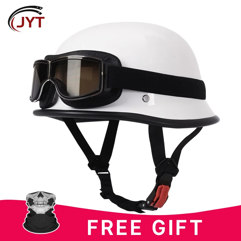 

Half Helmet for Motorcycle Moped Cruiser Scooter Chopper DOT Approved Four Seasons Unisex German Style Retro 1/2 Half Helmets