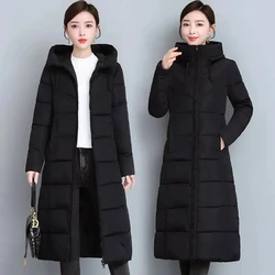 Winter Parkas Hooded Down Cotton Women Jacket Windproof Rainproof Thick Warm Long Puffer Coat White Female Basic Snow Overcoat