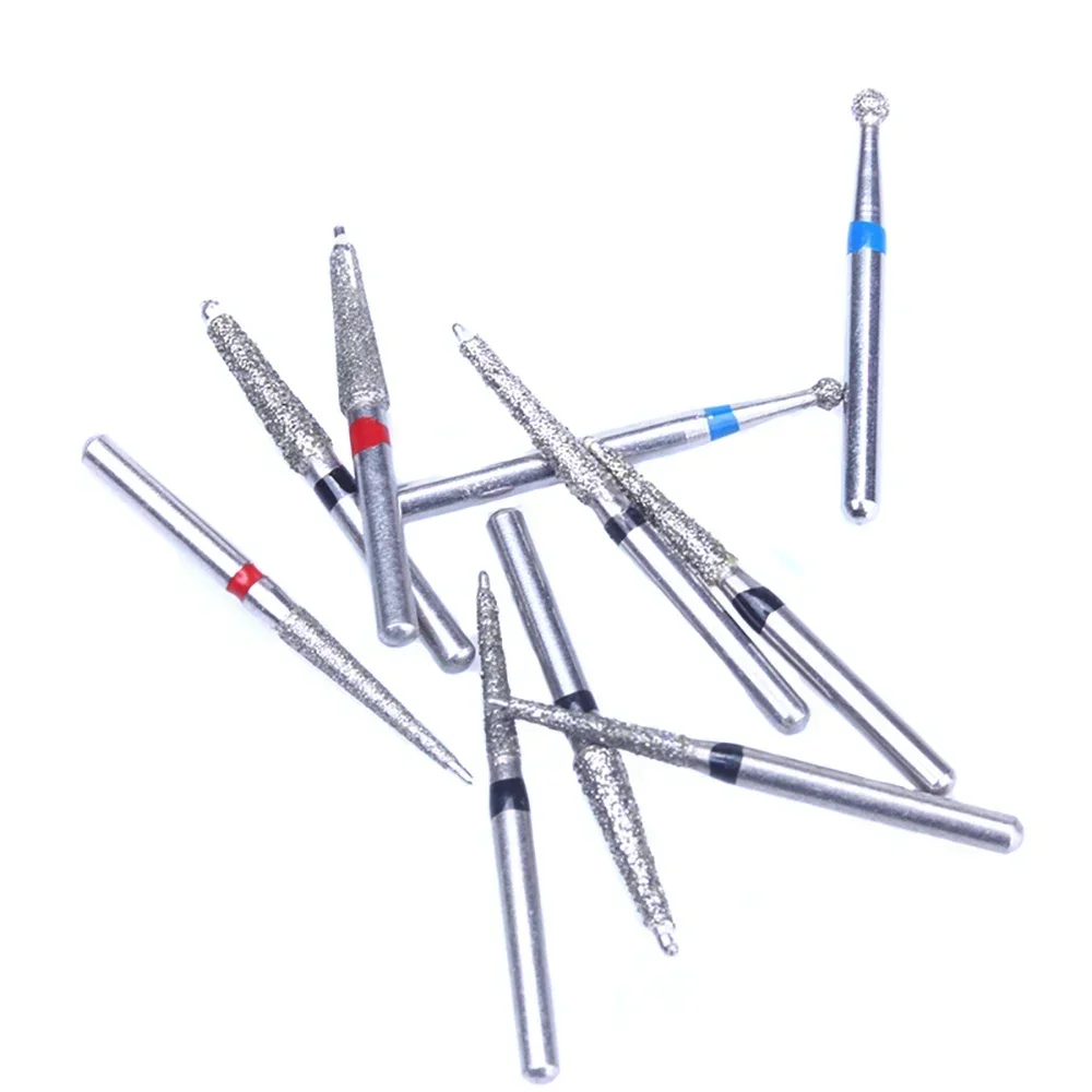 Dentals Diamond Bur Stainless Steel Round Pear Shaped Dentals Silver Endodontic Burs Kit High Quality