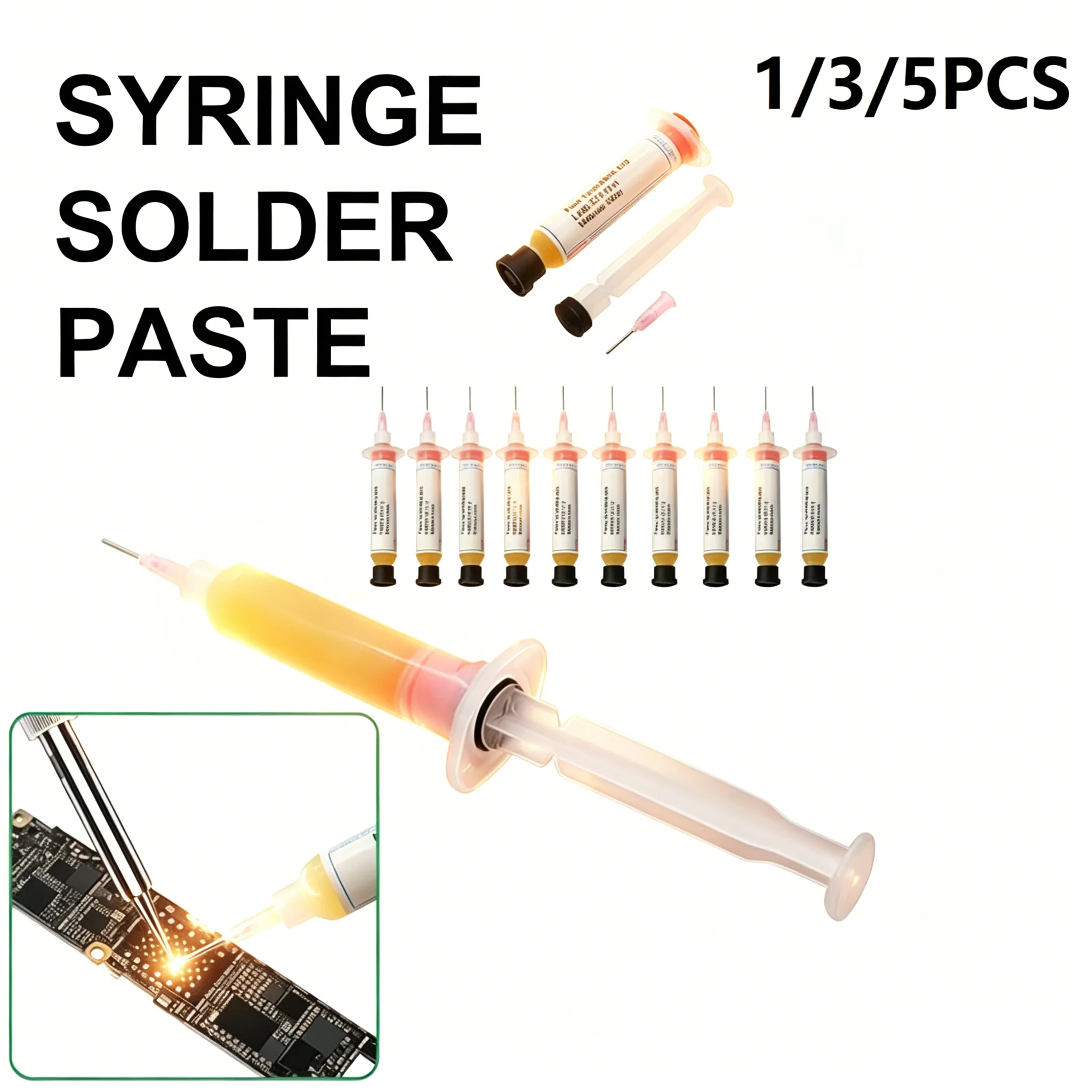 10cc RMA223 No-Clean Solder Paste Flux with Needle,RMA-223 Rosin Soldering Grease for BGA SMD PGA LED Chip PCB Phone Repair Tool