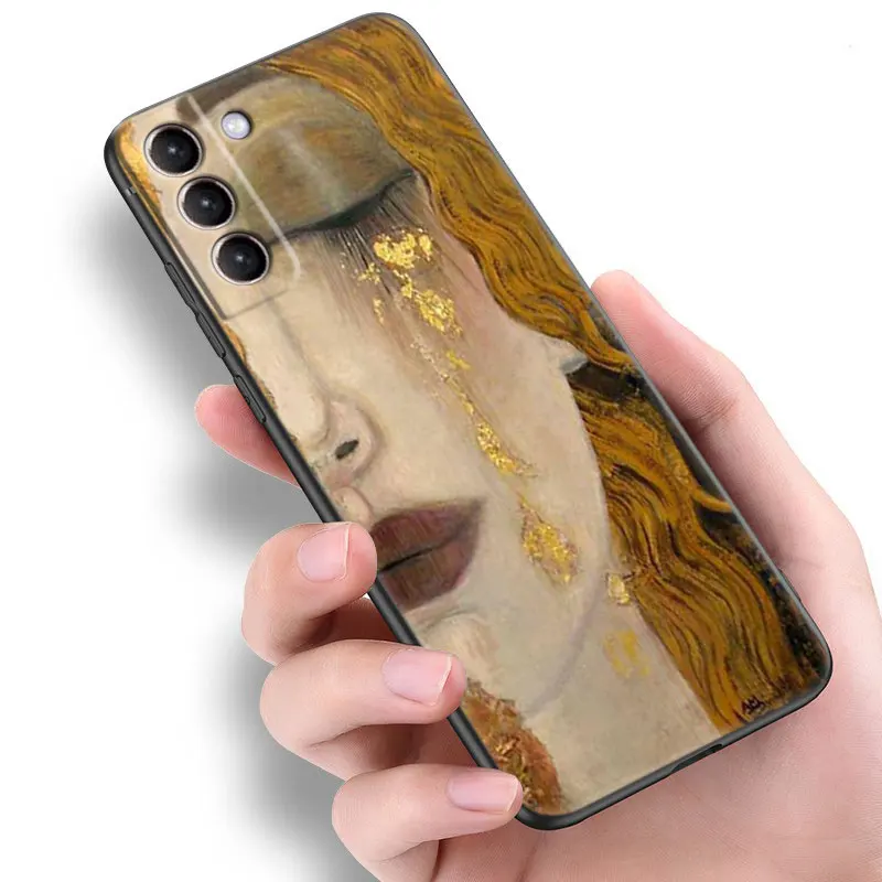 The Kiss by Gustav Klimt Black Case For Samsung Galaxy S23 Ultra S22 S21 Plus S20 FE A13 A14 A23 A24 A25 A33 A34 A52S A53 A54 5G