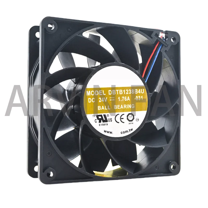 DBTB1238B4U 24V 1.76A 12CM 12038 Violent Heat Dissipation Fan 3-wire Temperature Control