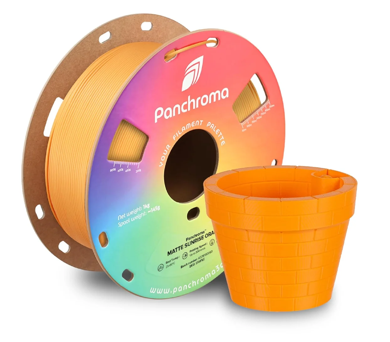 

Polymaker Panchroma Matte PLA Filament, Sunrise Orange 1.75mm 3D Printing Filament Fit Most FDM 3D Printers, 1kg Spool (2.2lbs)