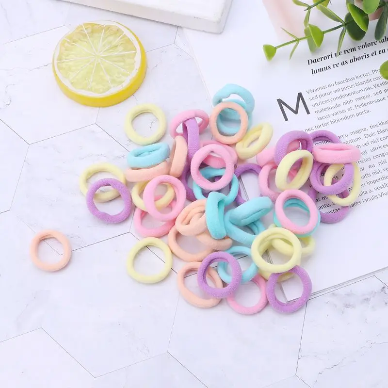 Y1UB Hair Rubber Bands 100 Pack Assorted Color Colorful Rubber Bands for Hair Mini Hair Bands, Elastic Hair Ties Multicolor