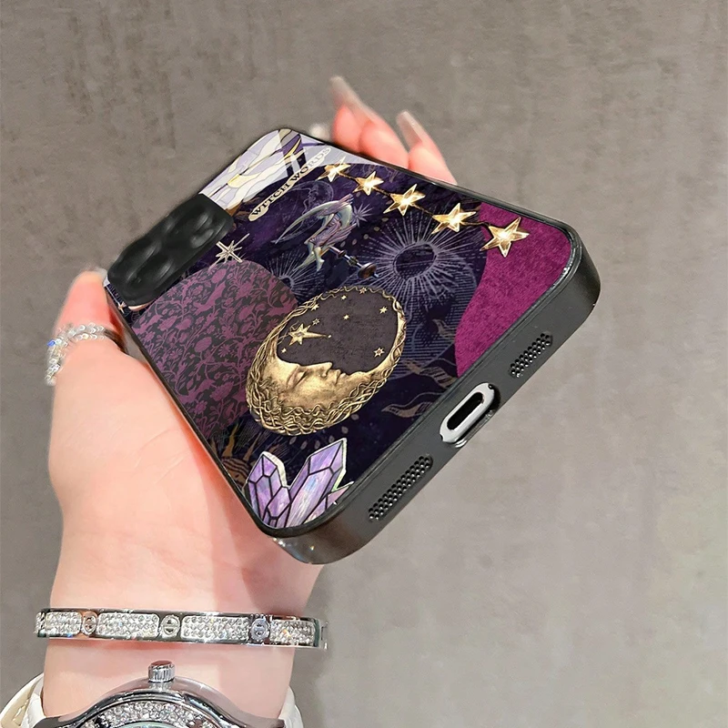 الشمس والقمر الله الزجاج المقسى قضية الهاتف آيفون 17 16 15 14 13 12 11 برو ماكس 17Air 16E 7 8 زائد XR XS X غطاء مقاوم للصدمات