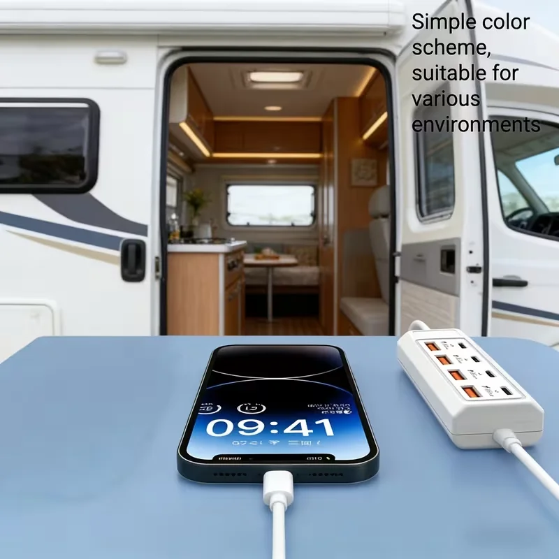 8-in-1 USB Hub Fast Charging Power Strip USB to 4 USB + 4 Type-C 25W Hub, Multi-port Fast Charging view 6