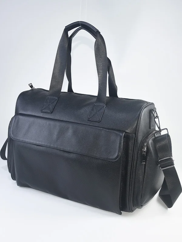 

Vintage Genuine Leather Lage Bag Travel Crossbody Bag for Busin Trip Multi-ket Handbag Men's Fitn Leisure
