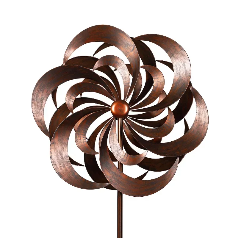 New Garden Art Outdoor Sculpture Dynamic Double Wind Spinners Garden Yard Spinners Garden Supplies