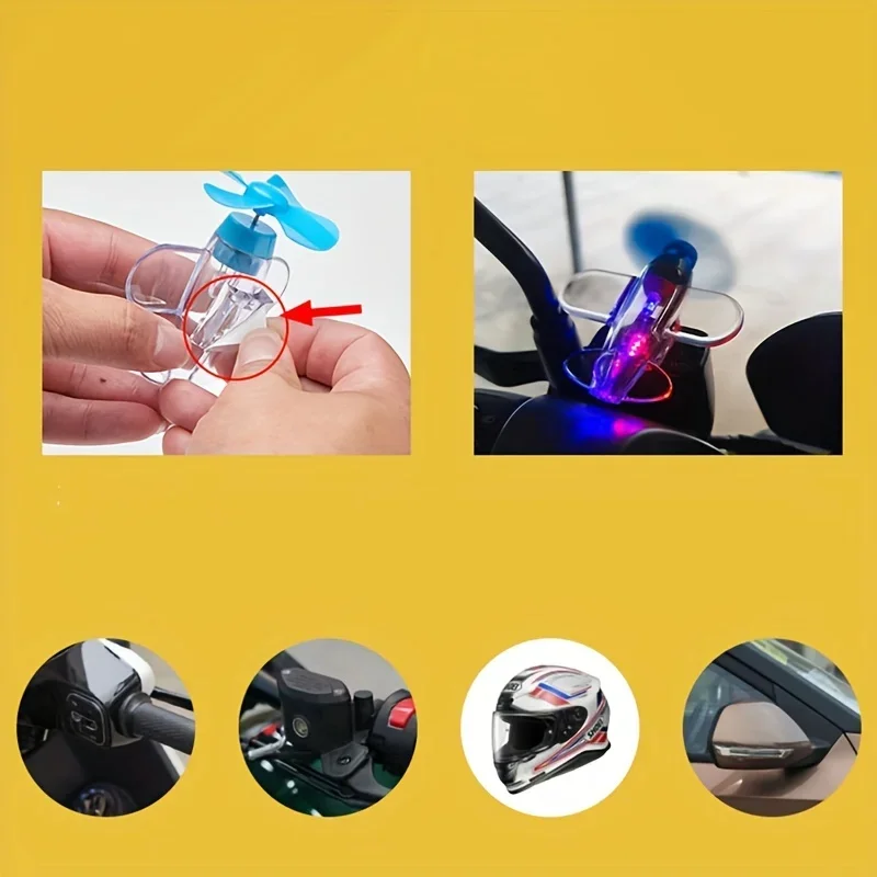 Electric Motorcycle & Car LED Colorful Lights - Wind-Powered Airplane Design, Plastic Interior Accessory