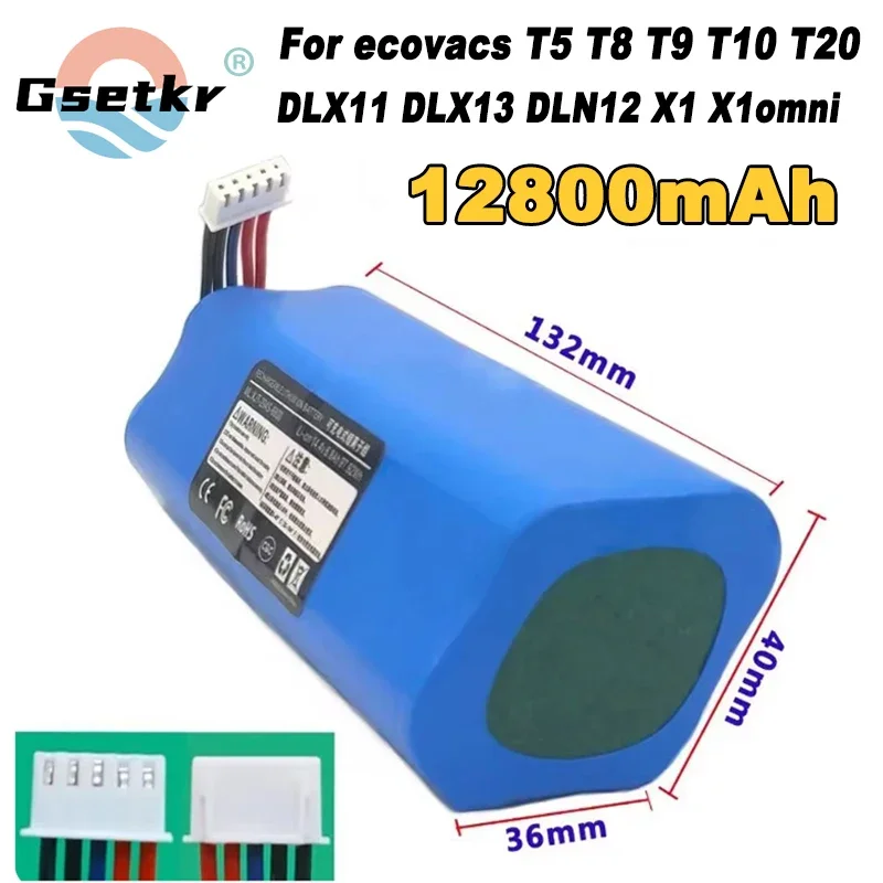 12800mAh Battery Replacement For ecovacs T5 T8 T9 T10 T20 DLX11 DLX13 DLN12 X1 X1omni X1 Deebot Ozmo Sweeping robot battery