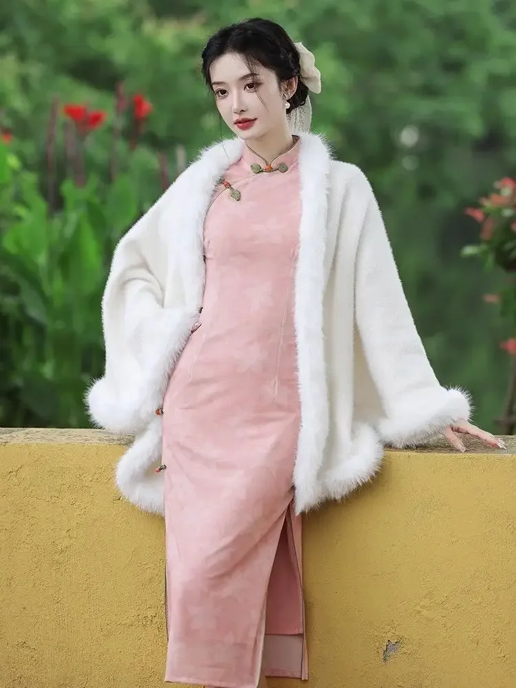 Pink Cheongsam Women 2025 New Young Style Elegant Vintage New Chinese Girl Qipao Style Summer Beautiful Dress