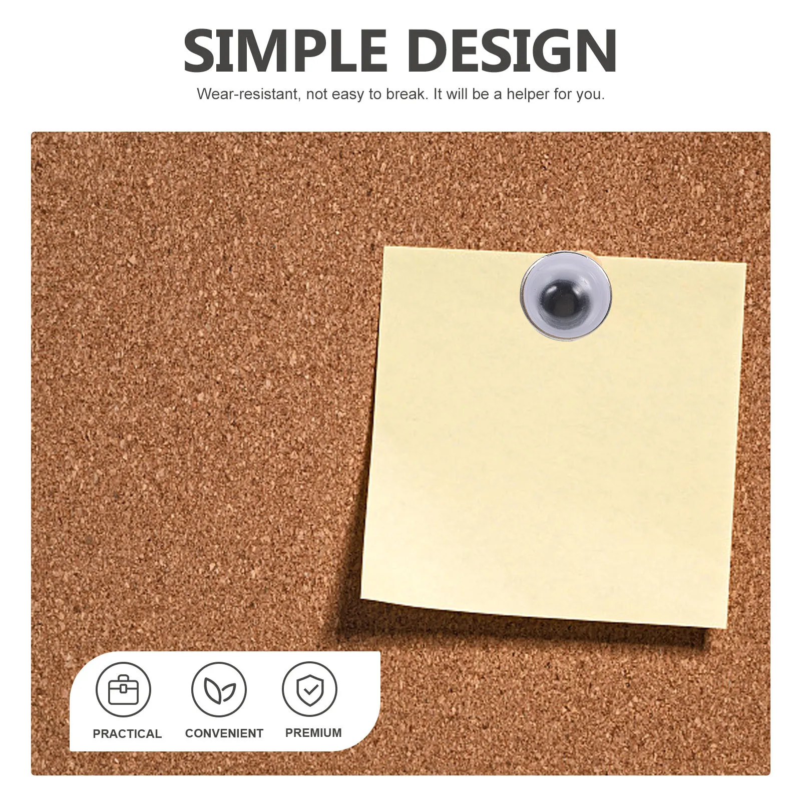 50 قطعة المحمولة متعددة الوظائف على شكل عين دبابيس ضغط المنزلية لوحة الفلين الملحقات مشرق اللون تصميم مكتب مقاومة للاهتراء #3