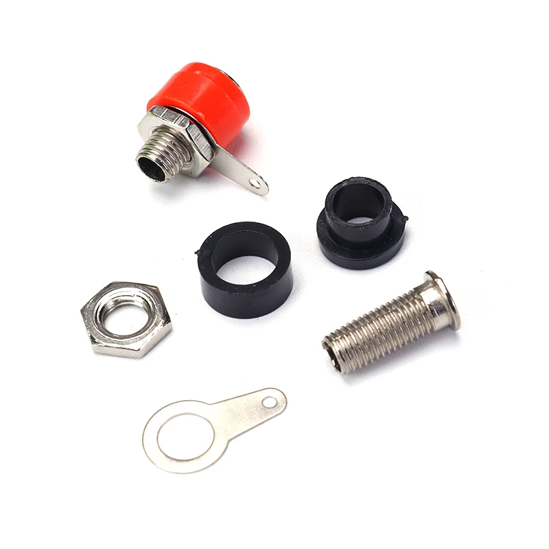 10pcs 4mm Female Jack Banana Socket Terminal Connectors Kit DIY Adapter Black Red for Audio Cables with 4mm Binding Post