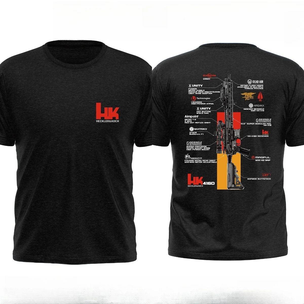 HK416D tactique armée Fan Club compétition d'entraînement en plein air femmes hommes T-shirt pur coton Original ample surdimensionné T-shirt col rond