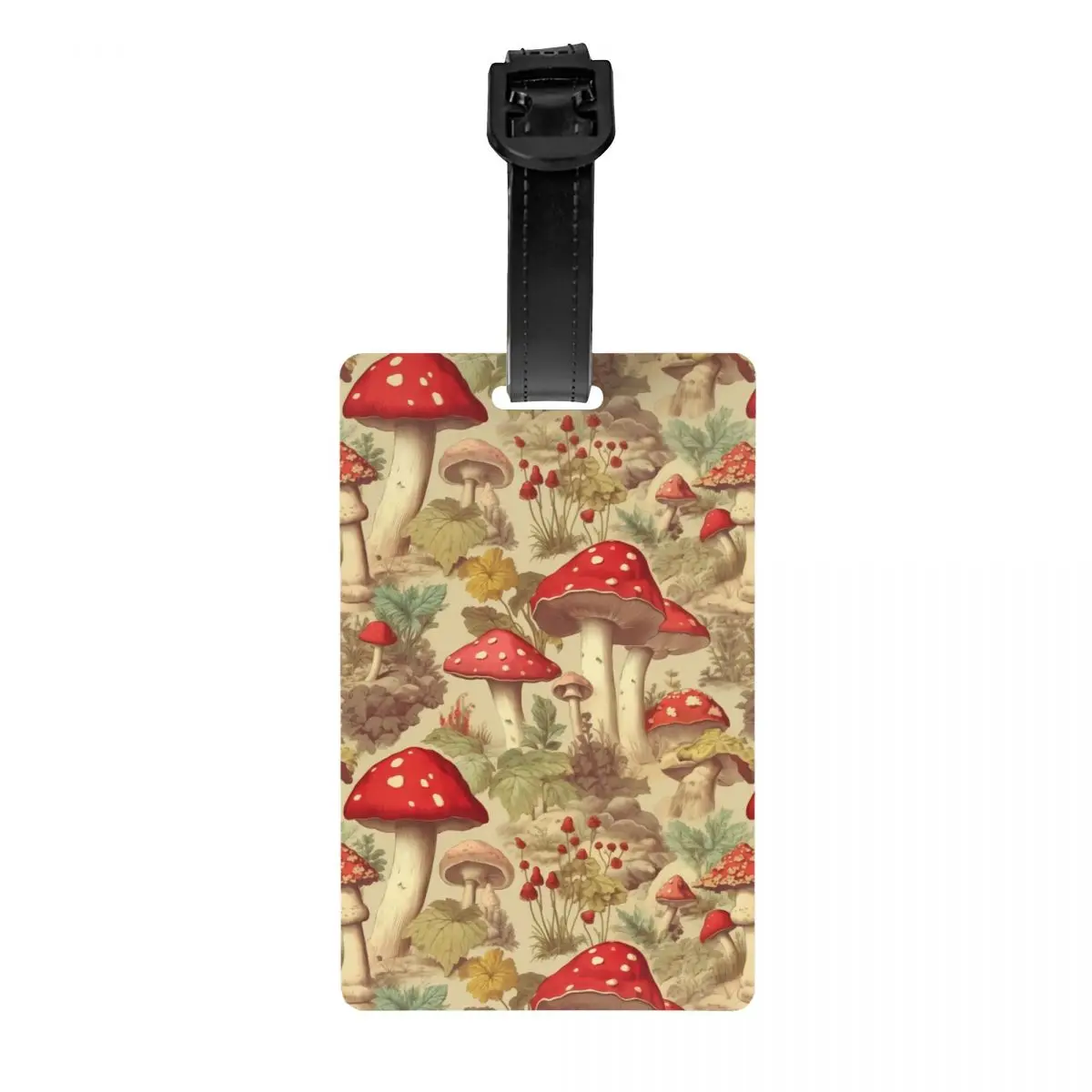 Custom Magic Mushroom Forest Luggage Tag Custom Baggage Tags Privacy Cover Name ID Card