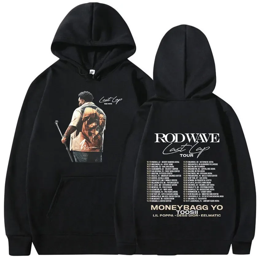 Singer Rod Wave Last Lap Tour 2024 Hoodie Men's Fashion Harajuku Oversized Sweatshirt Hip Hop Vintage Pullover Hooded Streetwear