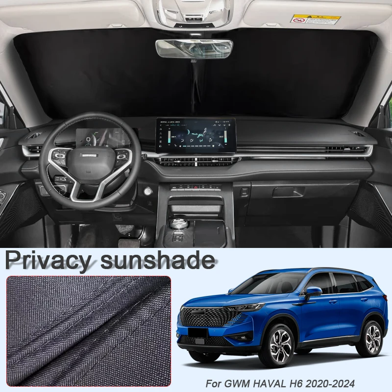 

Автомобильный черный солнцезащитный козырек для окон для GWM HAVAL H6 2020-2026, автоматическая защита от УФ-лучей, теплоизоляционная защитная крышка, аксессуар для интерьера