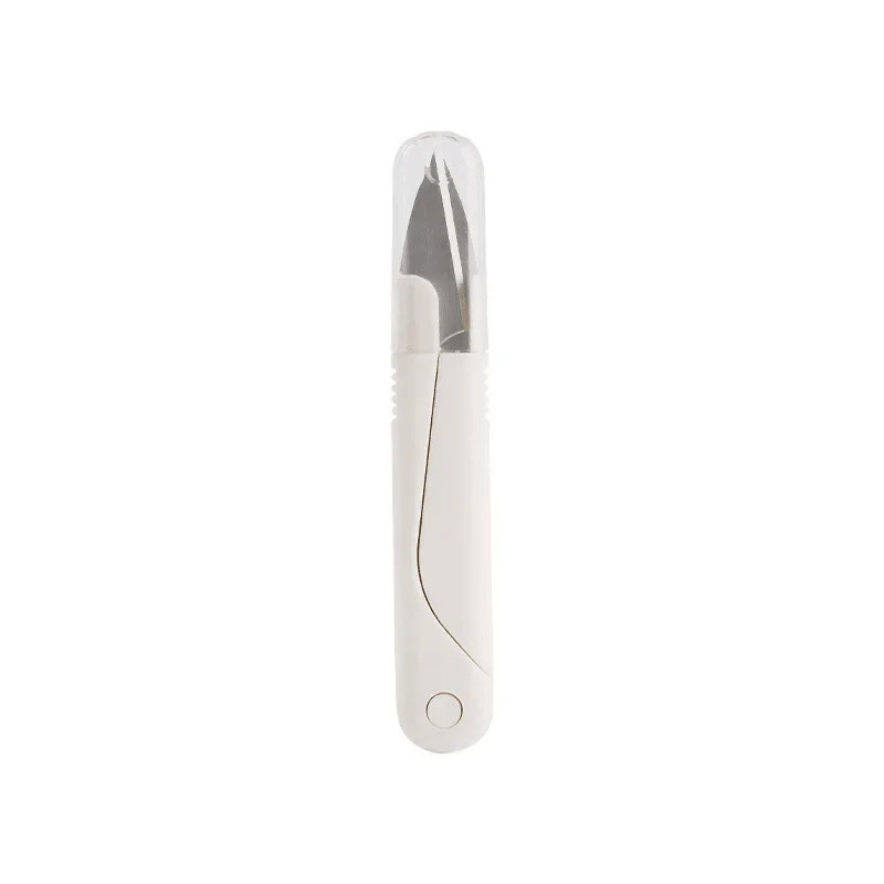 U-Shaped Thread Trimming Scissors with Cover for Sewing, Cross-Stitch Crafts, Manual Cutting ToolYarn and Fabric, Compact