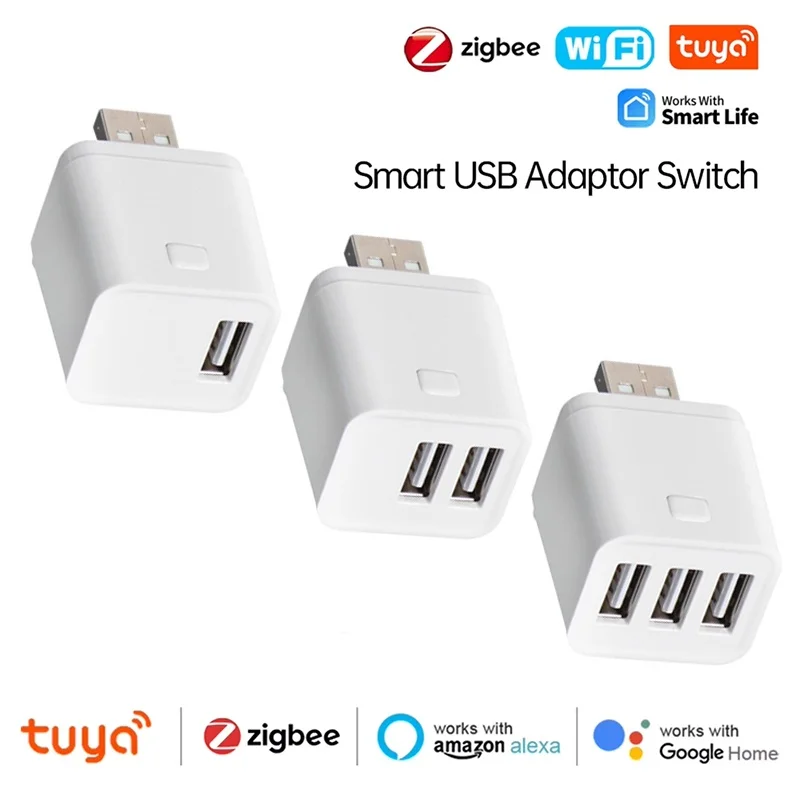 

Zigbee USB Adaptor Tuya Smart WiFi Switch 5V Micro Power Plug For Tuya Smart Life Google Home Alexa App Timing Control Module