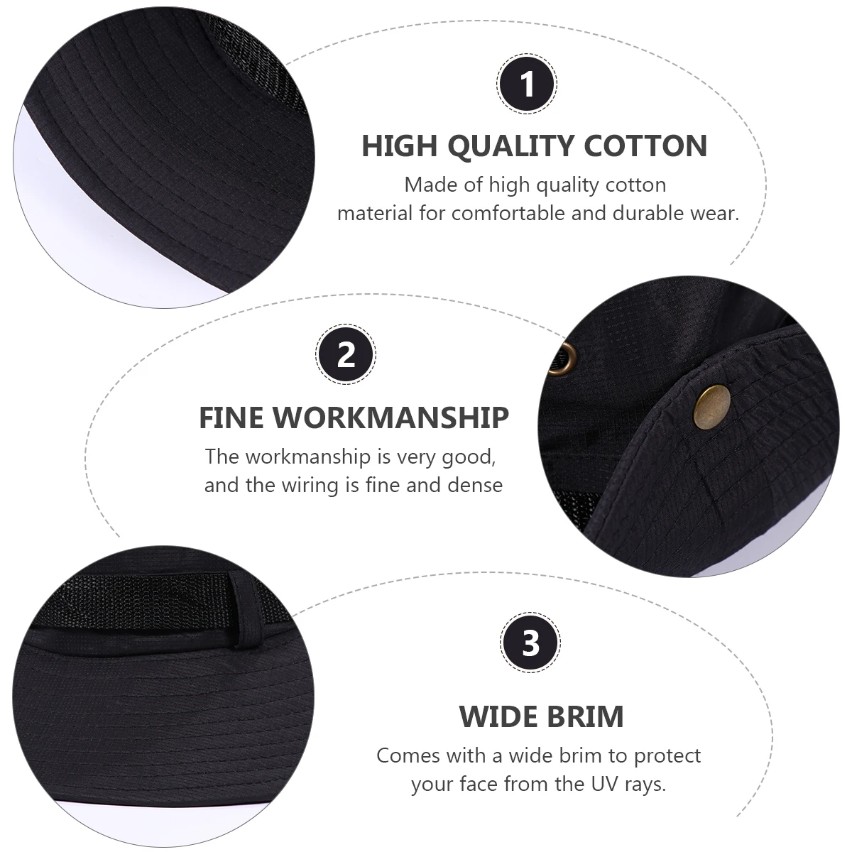 

Men Sun Hat Summer Fisherman Black Outdoor Hats Cotton Material UV Protection Comfortable Wear Spring Autumn Accessory Baseball