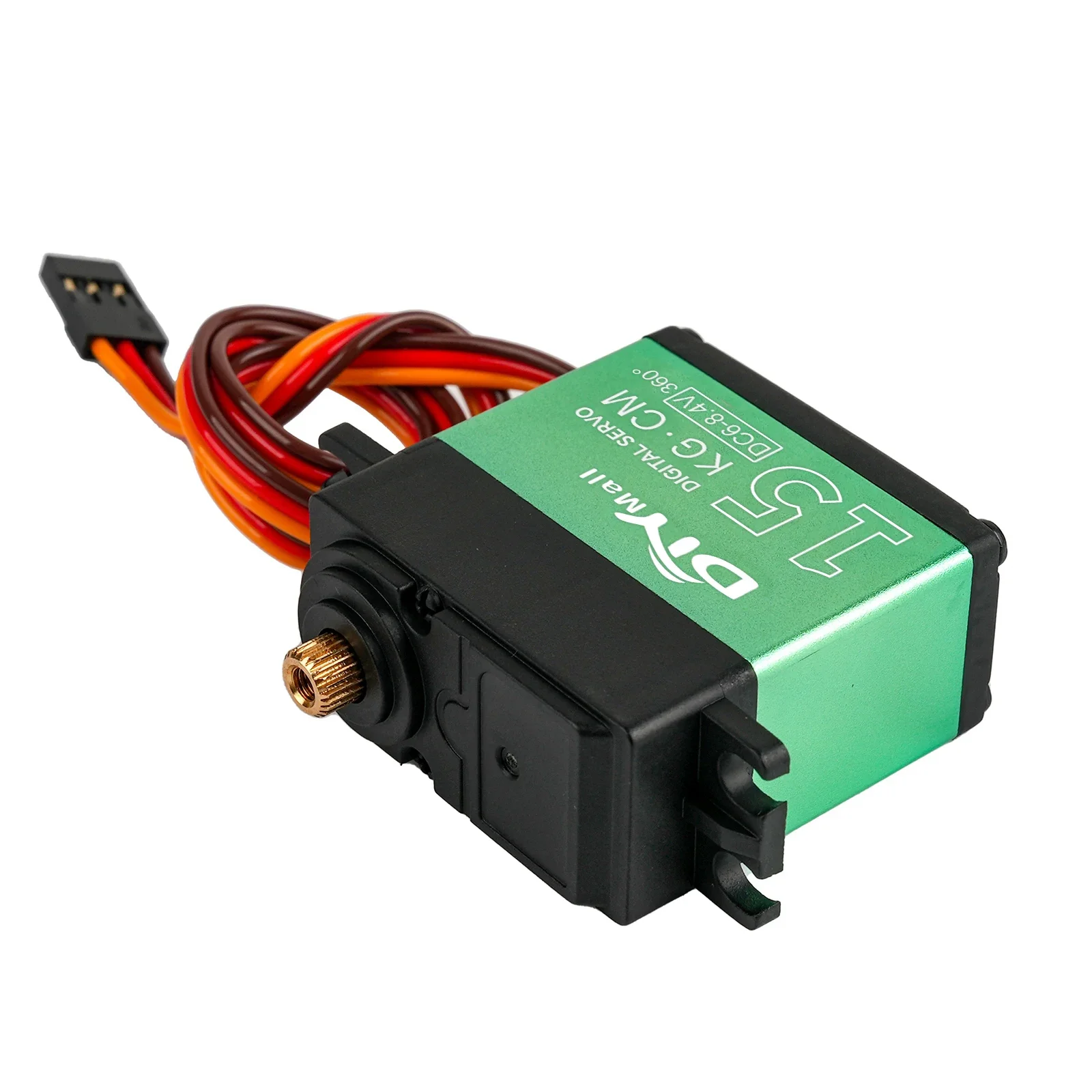 Servo Digital de 15KG, Motor de engranaje de Metal, cepillo de carbono, alto par de 270/360 grados, resistente al agua para Robot, avión, coche teledirigido, Juguetes DIY