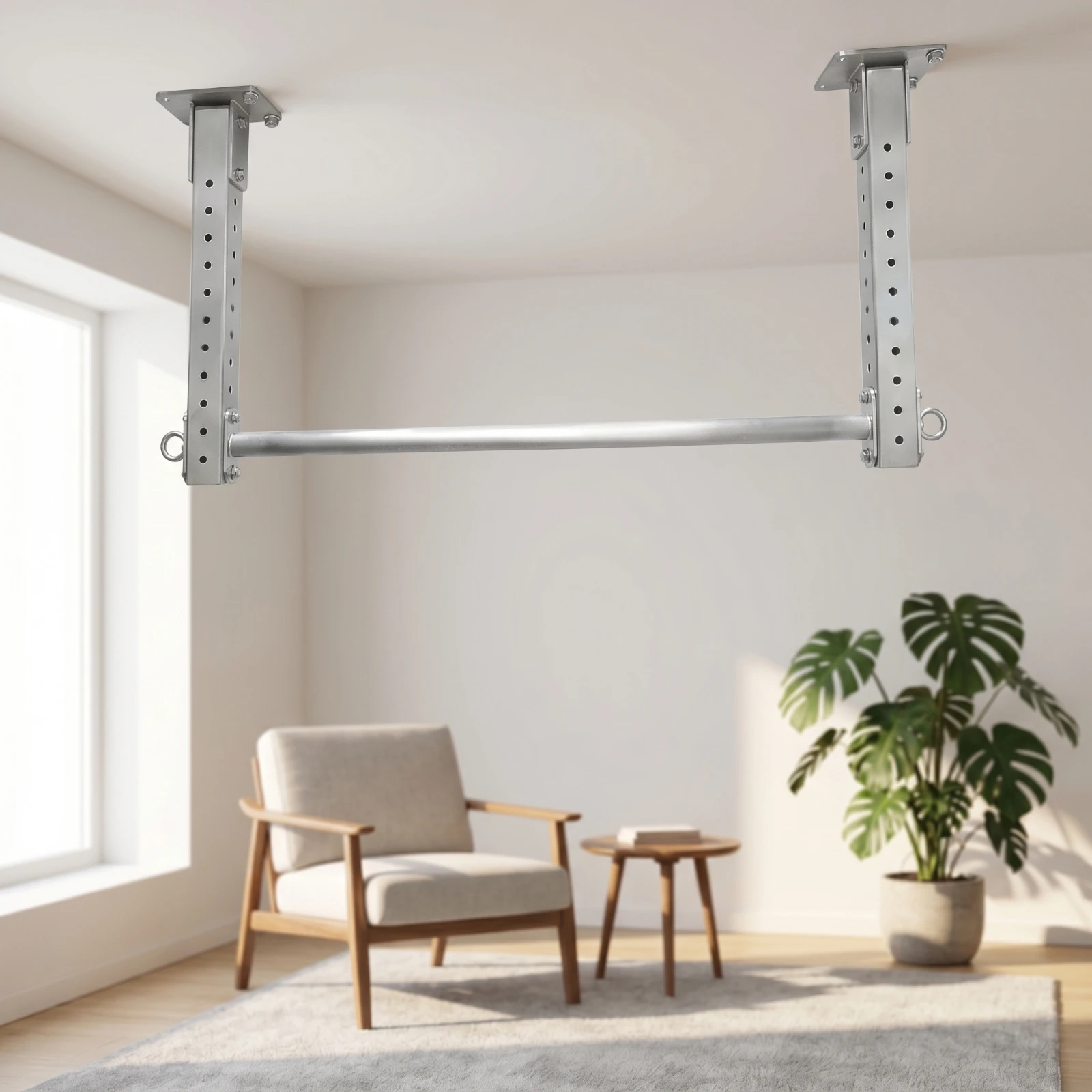 Ceiling-Mounted Pull-up Bar Heavy-Duty Ceiling Mounted Pull-up Bar Gym Equipment Versatile Multifunctional