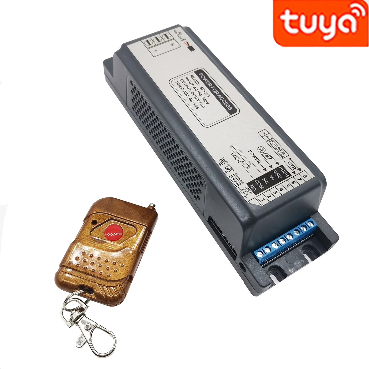 Tuya WiFi 433mhz Remote Control 12V3A Door Lock Access Control System Power Supply