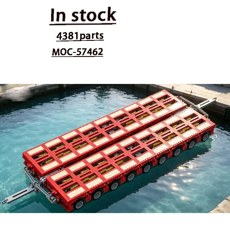 Building Block Model MOC-57462 City Transportation Modular Platform Trailer 4381 Pieces Custom Birthday Christmas Toy Gift