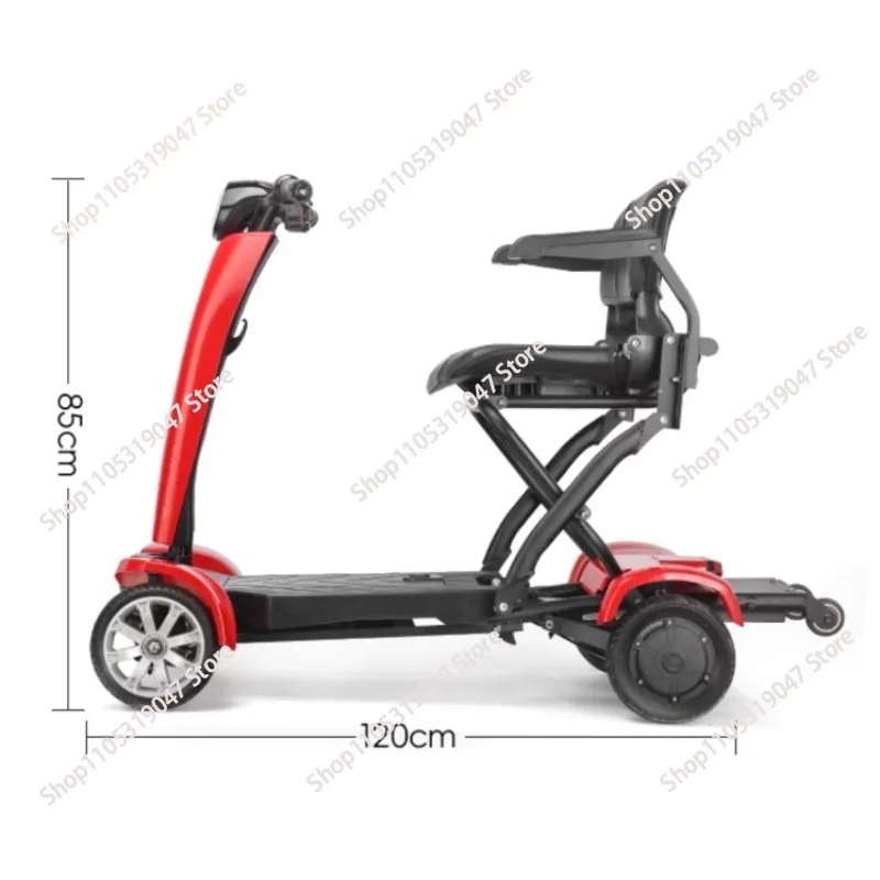 Automatic Folding Double Motor Electric Scooter 4 Wheel 36V 500W Lightweight Foldable Mobility Scooter For Elderly