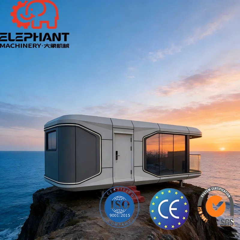High Quality Luxury Modern Modular Outdoor Prefabricated Steel Space Capsule Prefab House