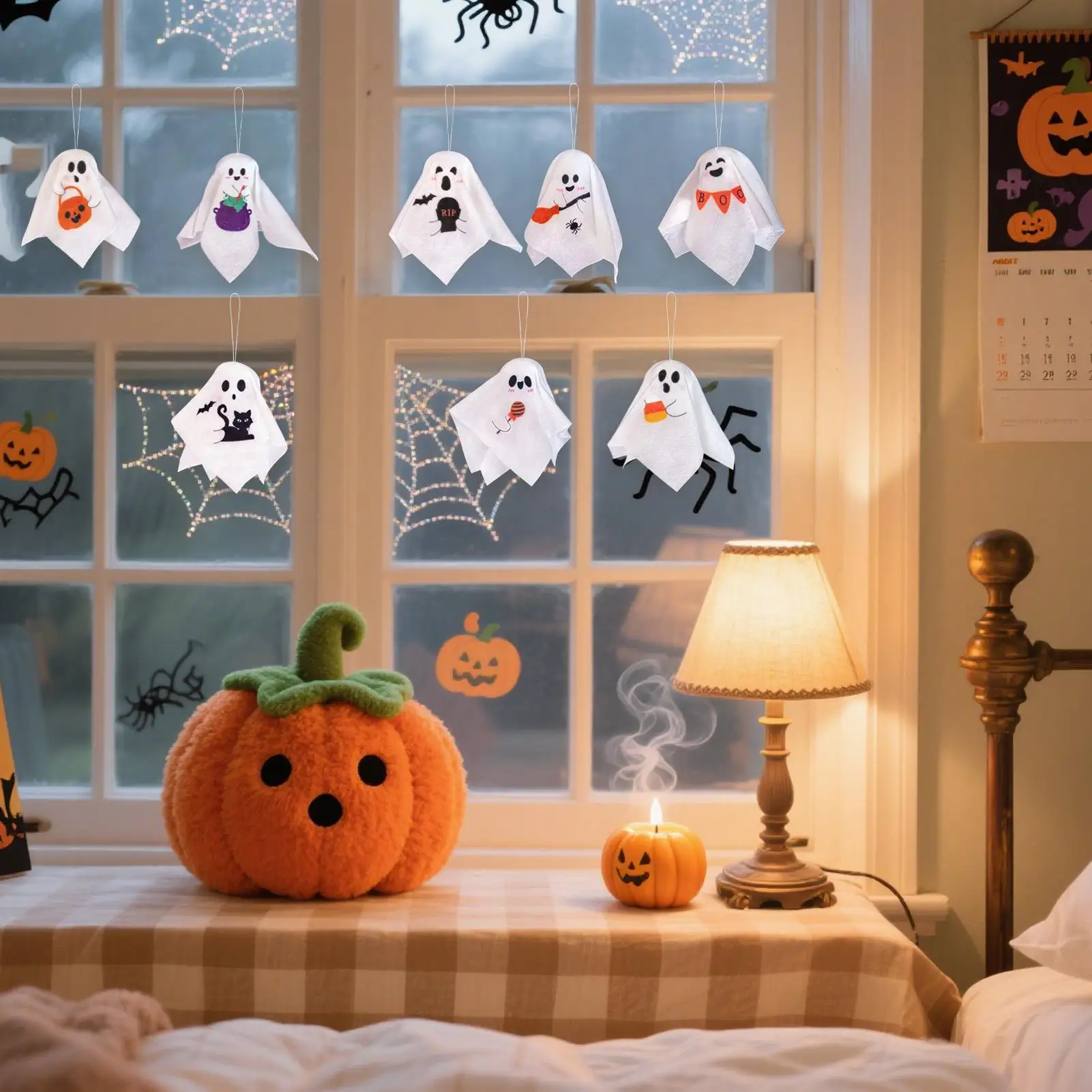 Halloween Ghost Decorations Cute 8 Pieces Halloween Tree Ornaments Haunted House Decor For Inside Farm Home Yard Backyard Patio