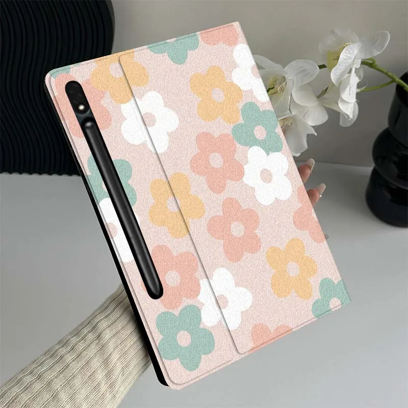 

Cartoon Colorful Flower Pattern Tablet Case For Samsung Galaxy Tab S7 S8 S9 S10 FE Lite Gift