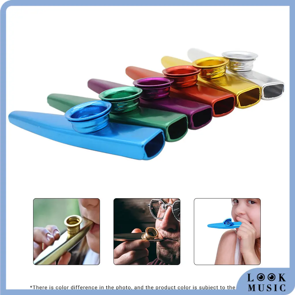 Olhar metal kazoos instrumentos musicais flautas diafragma boca bom companheiro para guitarra ukulele jogador kazoo instrumentos musicais